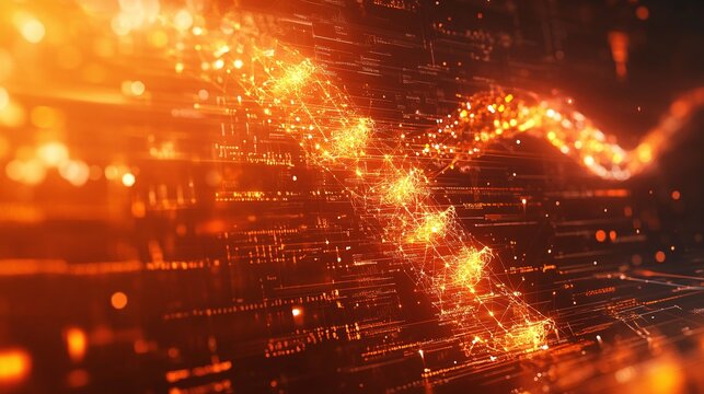 abstract medical technology concept in orange with a 3D rendering, showcasing innovation in healthcare and futuristic medical advancements in diagnostics and treatment