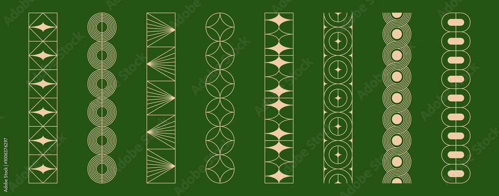Poster Vector set of design elements  in simple linear style - border logo design elements and frames for stories, posts, prints, Chinese New Year frames and vector illustrations