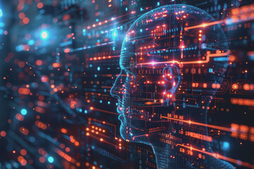 Obraz premium Abstract background for artificial intelligence data transfer encryption technology.