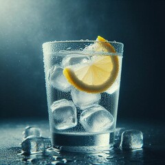 glass of water with ice