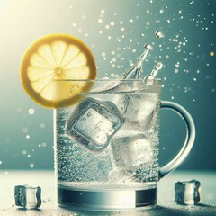 glass of water with ice