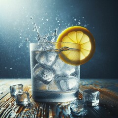 glass of water with ice