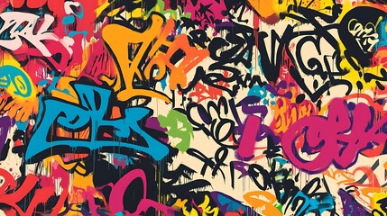 Abstract background with different color graffiti