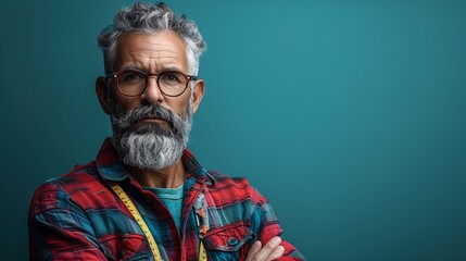 Portrait of an Older Man with Gray Hair and Beard