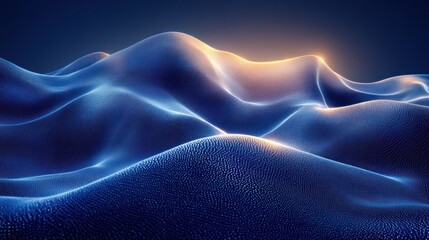 Obraz premium Abstract Blue Digital Landscape