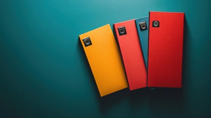A professional setup with three folders arranged side by side, featuring distinct colors for efficient document management