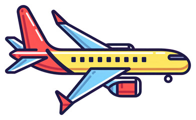 PNG  Colorful cartoon airplane illustration