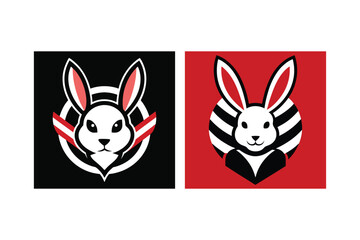 rabbit illustration logo head vector bunny