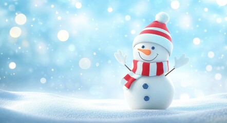 Fototapeta premium Happy Snowman Winter.