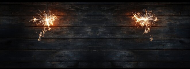 Sparklers Wood Background.