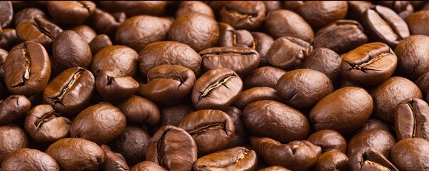 Fototapeta premium Coffee beans pile, white isolate background