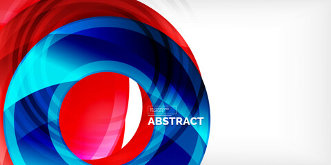 Fototapeta premium Bright colorful circles with light effects. Abstract background