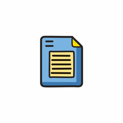 Document icon in flat style. File vector illustration on white isolated background. Paper business concept.