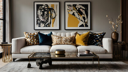 living room interior, ai generated