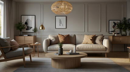 living room interior, ai generated