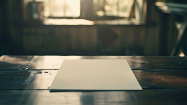 single sheet of blank white paper lies on a wooden surface,National Simplicity Day