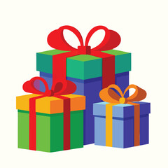 colorful gift box clip art isolated