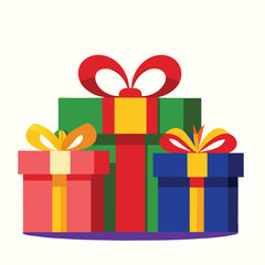 colorful gift box clip art isolated