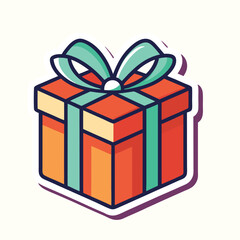 colorful gift box clip art isolated