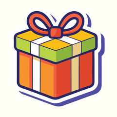 colorful gift box clip art isolated