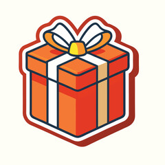 colorful gift box clip art isolated