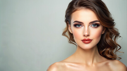 Naklejka premium Elegant woman with glamorous makeup portrait