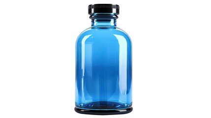 Clear Blue Bottle Isolated on White Background