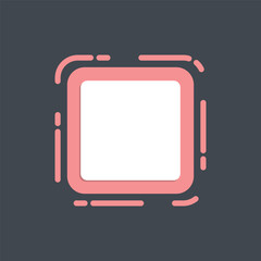 pink square modern frame in flat vector design.