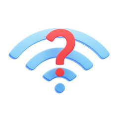 3D wifi with question mark