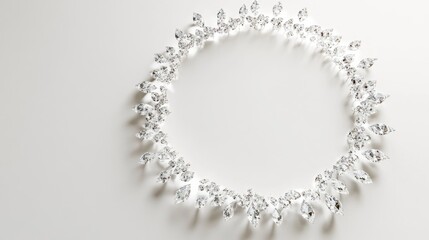 Obraz premium A captivating trail of diamonds in a perfect circular formation, shining brilliantly against a minimalist white backdrop