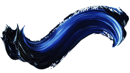 A dynamic swirl of deep blue and black paint, suggesting creativity and artistic expression.