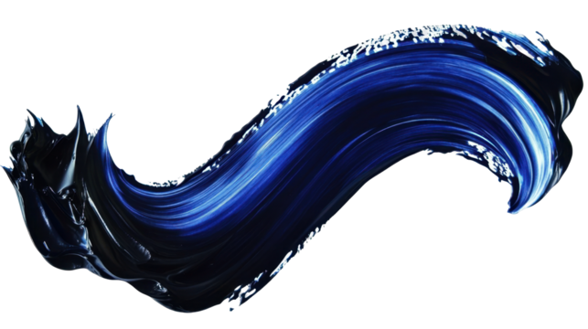 A dynamic swirl of deep blue and black paint, suggesting creativity and artistic expression.