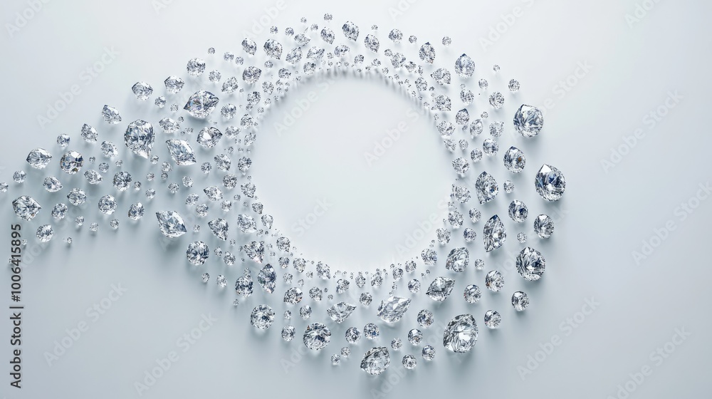 Aufkleber mesmerizing diamonds arranged in a circular trail, creating a stunning and luxurious design on a min