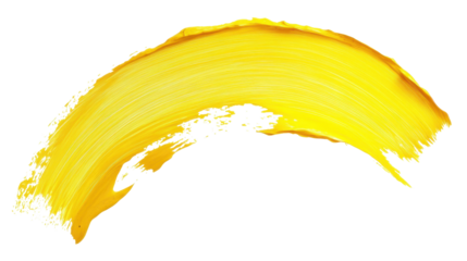 A vibrant yellow paint stroke, suggesting creativity and artistic expression.