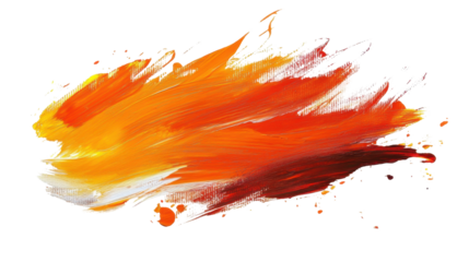 A vibrant splash of orange, red, and yellow paint, evoking energy and creativity.