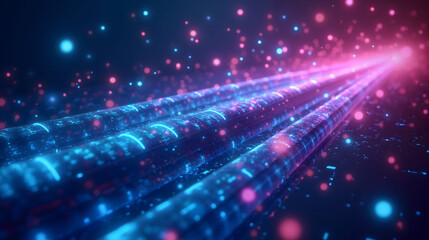 Futuristic data stream glowing in digital network