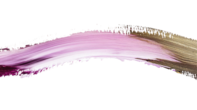 A smooth, abstract brushstroke in pink and brown tones on a black background. - Powered by Adobe