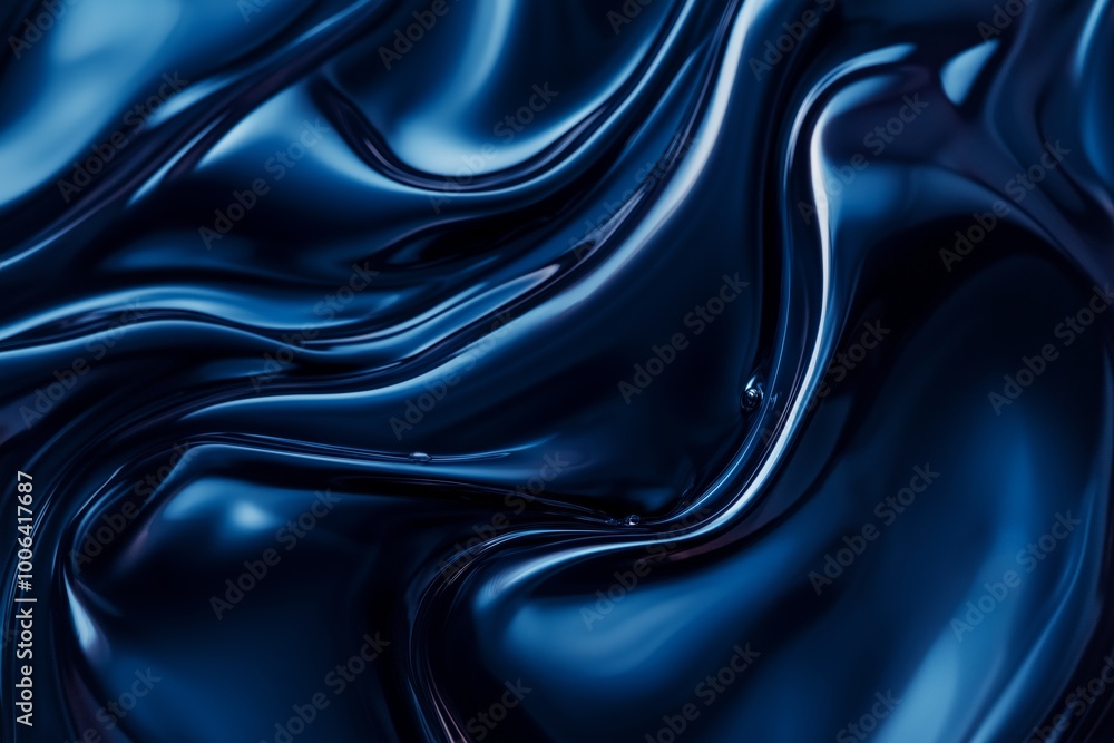 Poster the image is a close up of a blue fabric with a shiny, metallic texture. the fabric appears to be a 