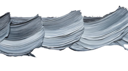 Abstract brush strokes in shades of gray, creating a textured visual element.