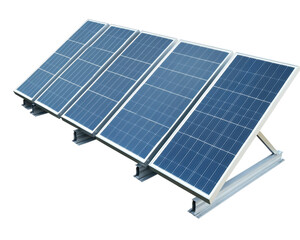 A set of solar panels arranged to harness solar energy for electricity generation.