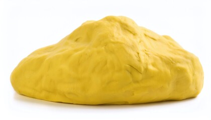 Yellow clay abstract lump on white background