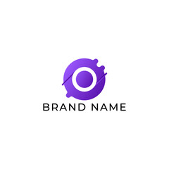 ILLUSTRATION CONNECTED CIRCLE GRADIENT PURPLE COLOR. TECH LOGO ICON TEMPLATE SIMPLE DESIGN ELEMENT VECTOR