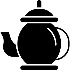 Vector Icon Tea Pot, Tea Set, Food and Restaurant, Kitchenware, Boiling, Tea