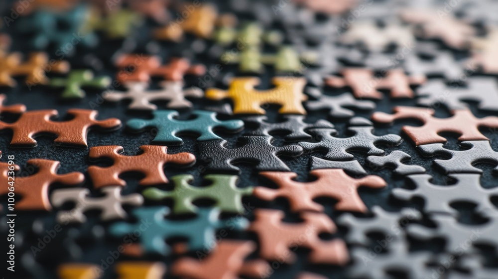 Poster a jigsaw puzzle with pieces constantly shifting and realigning, how teams in agile adjust and adapt 