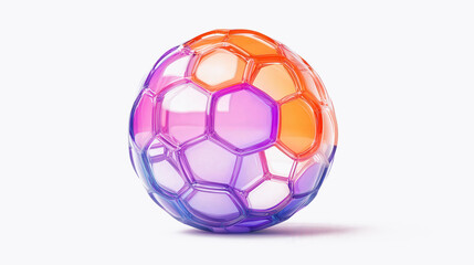 Naklejka premium Vibrant Abstract Liquid Sphere, a dynamic 3D rendering of colorful bubbles, showcasing fluid shapes and vivid hues, set against a clean white backdrop for striking contrast.