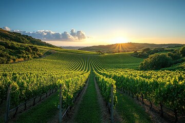 Naklejka premium Vineyard Sunset