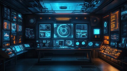 Obraz premium Futuristic Control Room