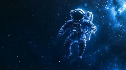 Fototapeta premium Astronaut floating in space, surrounded by stars.