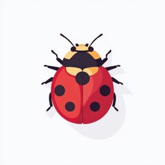 Obraz premium Isolated Ladybug Silhouette on White Background