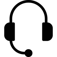 Simple vector icon microphone headphones
